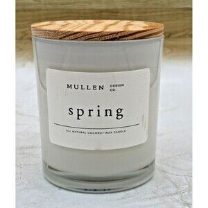 Mullen Design Co All‎ Natural Coconut Wax Candle Spring Scent Double Wick New!